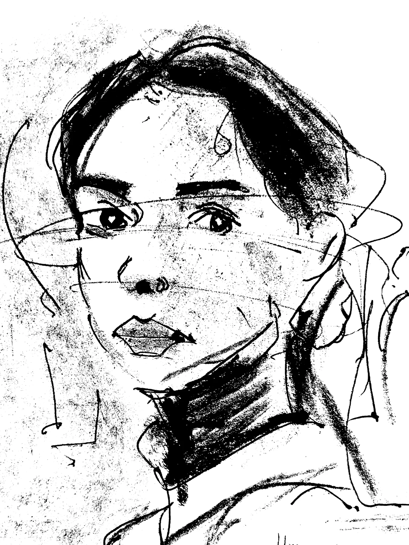 Portrait dessiné au trait