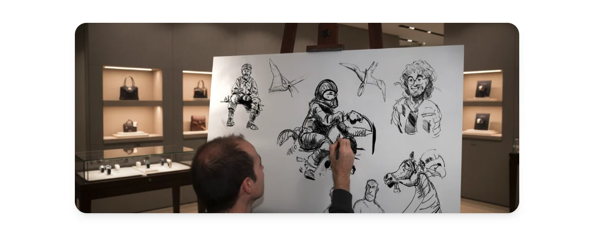 Dessin en boutique